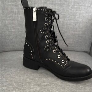 Black Studded Combat Boots